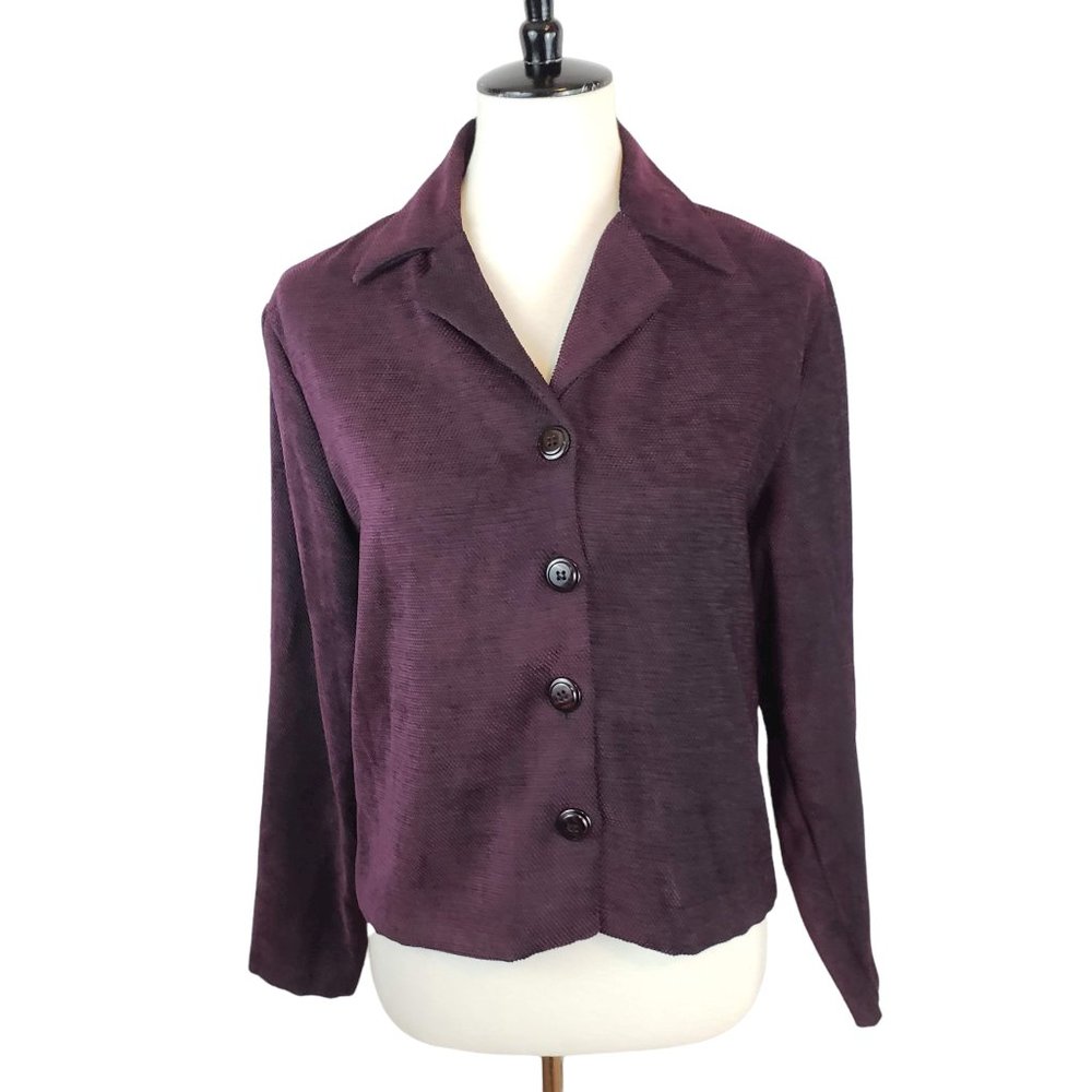 First Option Vintage Fuzzy Plum Blazer Medium